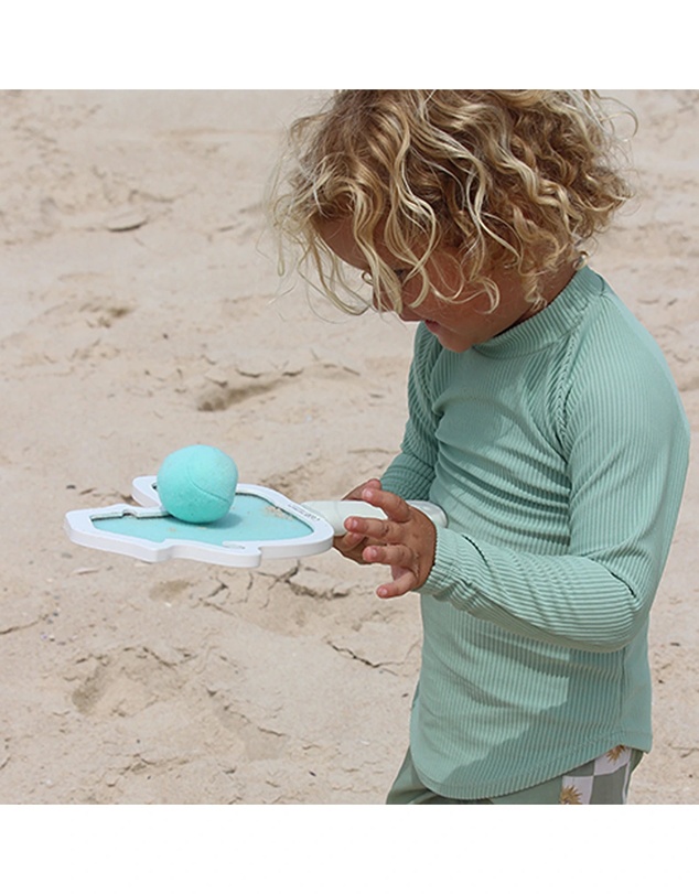 Sunnylife - Kids Velcro Beach Bats Sammy the Seagull Blue Stripe
