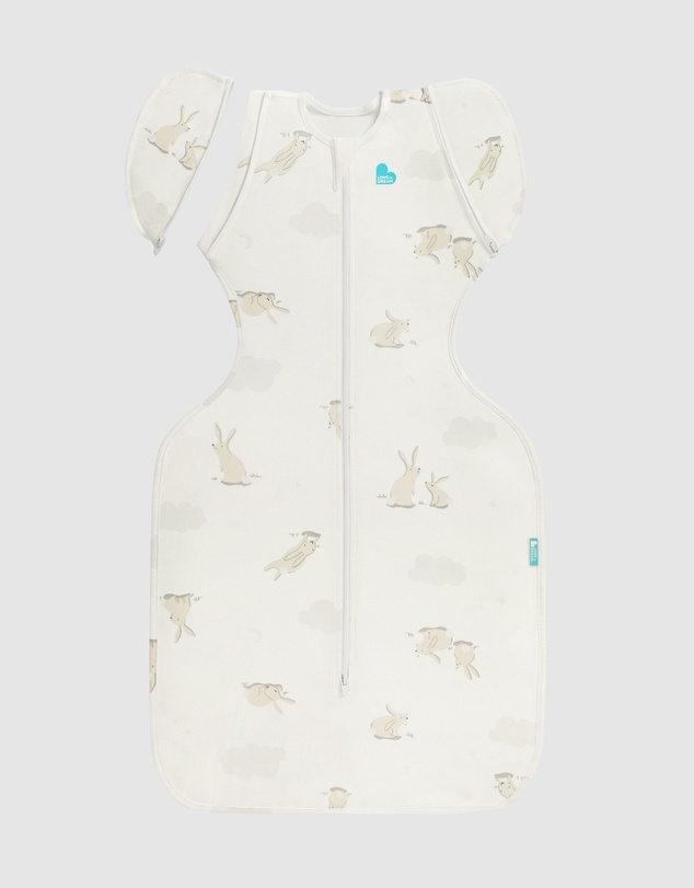 Love to Dream - Swaddle Up™ Transition Bag 1.0 TOG Stretch Cotton Cloud Bunnies White