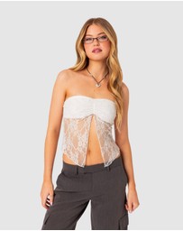 EDIKTED - Twilight Sheer Lace split front top