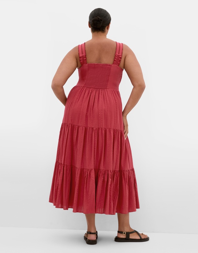 City Chic - Plus size Belle Trim Cotton Dress - sienna
