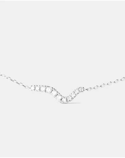 PDPAOLA - Diamonds and White Gold Flow Necklace