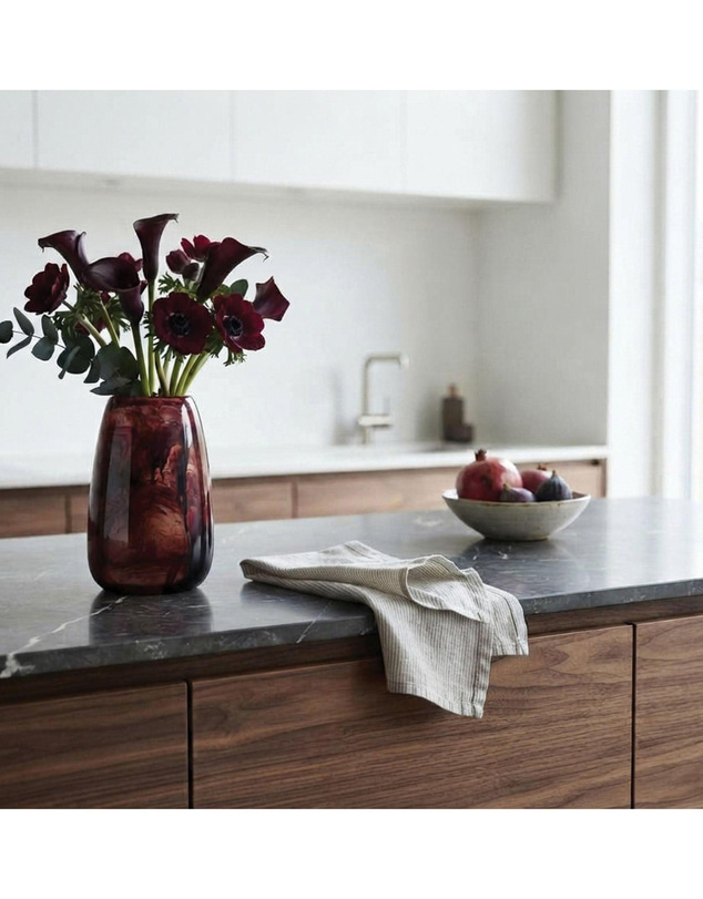 Urban Attitude - Urban Attitude RACH Large Vase Height 25.5cm, Width 17cm, Opening 6cm x 9cm - Berry Red