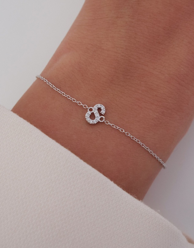 The Silver Collective - A-Z Letter Bracelet Silver - S