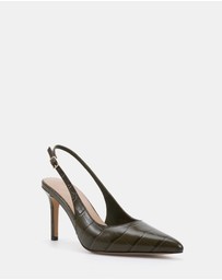 Wittner - Riker Croc Embossed Leather Slingbacks