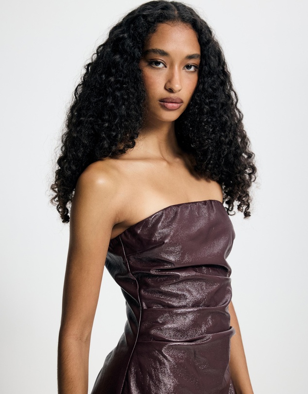 Lover - Fleur Patent Leather Look Mini Dress