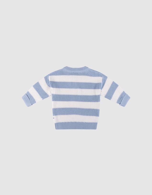 Kynd Baby - Knit Stripe Jumper in Sky Blue Stripe