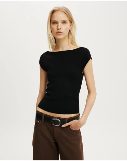 Cotton On - Double Knit Boat Neck Top