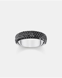 THOMAS SABO - Chunky band ring with black zirconia