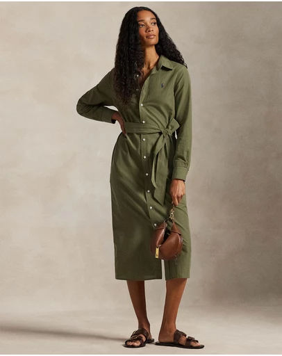 Polo Ralph Lauren - Cotton-Linen Belted Shirt Dress