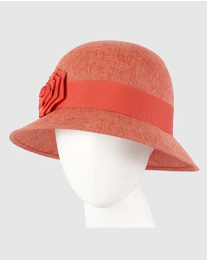 Max Alexander - Cloche Orange Rose Bucket Hat