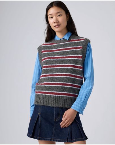 JULIETTE STRIPE DARK GREY HEATHER