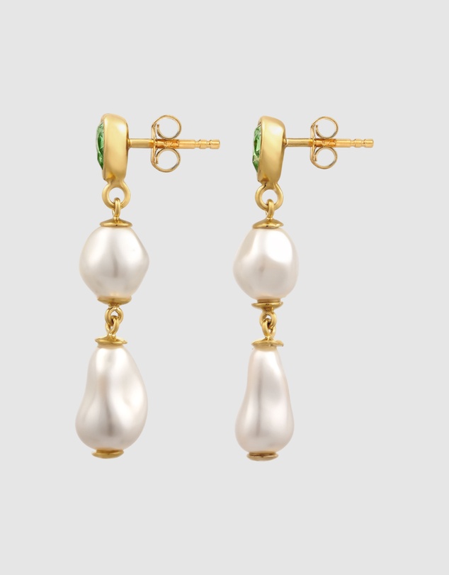 Elli Jewelry - Pearl Teardrop Stud Earrings in Gold-Plated 925 Silver