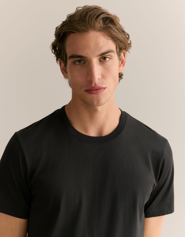 Trenery - Organically Grown Cotton Crew T-shirt in Black