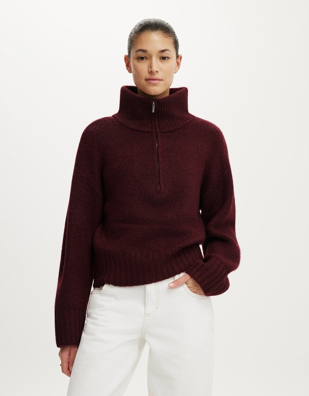 Cotton On - Luxe Funnel Zip Pullover