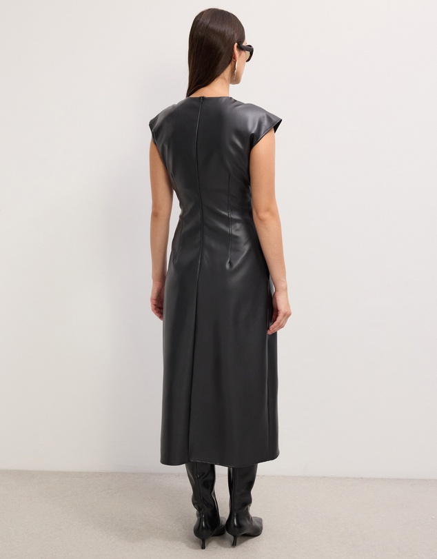 The Fated - Cam Faux Leather Midi Dress