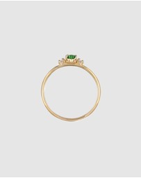 Elli Jewelry - Ring Heart Green Zirconia 925 Sterling Silver Gold-plated