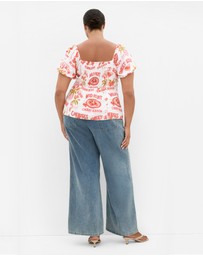 City Chic - Dreamer Cherry Print Corset Top