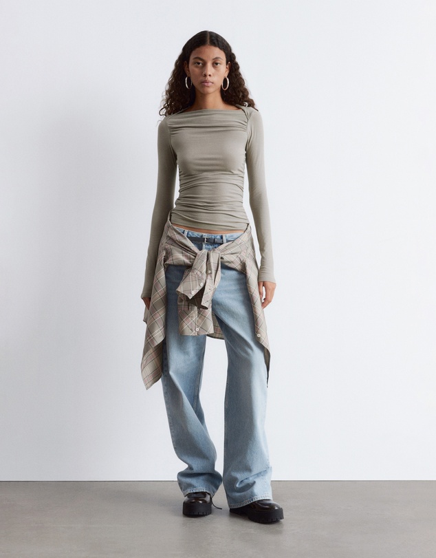 & Other Stories - Ruched Boatneck Top