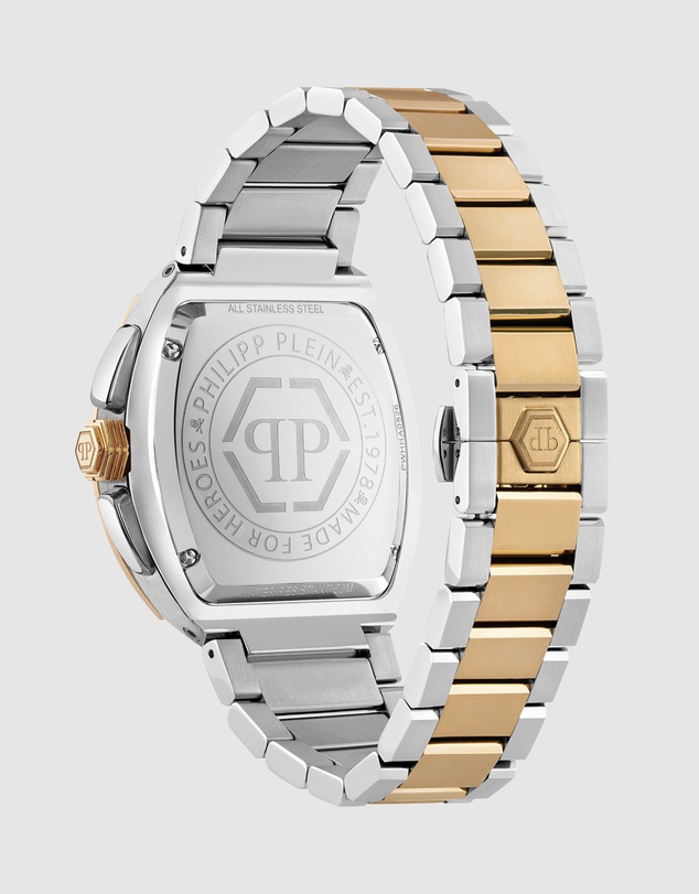 Philipp Plein - Philipp Plein Hexagon Phantom Chrono 44mm Green Dial Two-Tone Stainless Steel Bracelet Watch