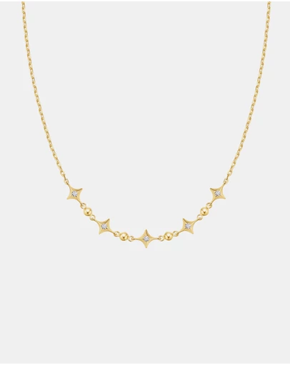 Ania Haie - Gold Sparkling Star Station Necklace