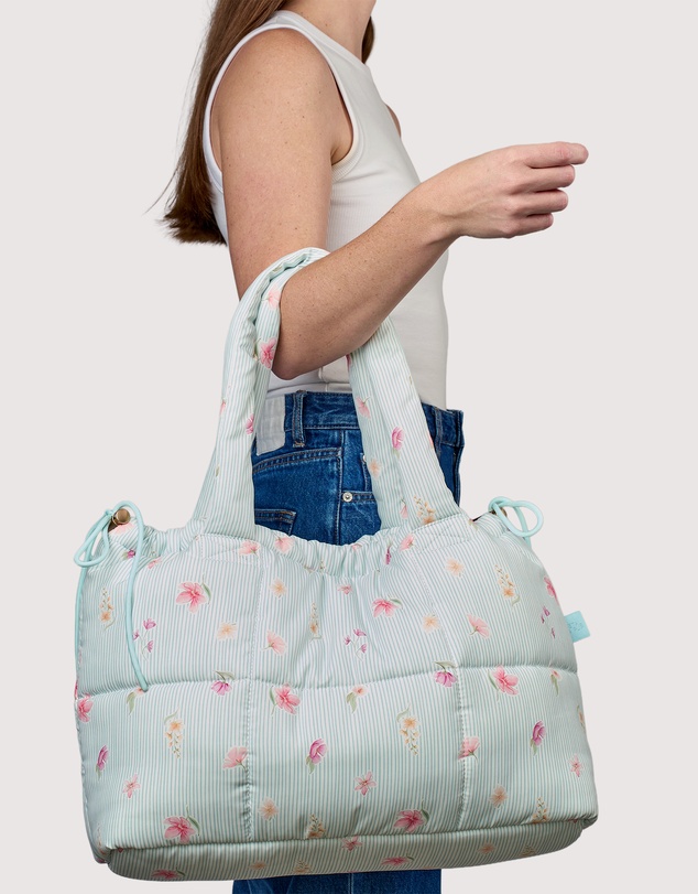 The Somewhere Co - Blue Garden Marshmallow Midi Tote