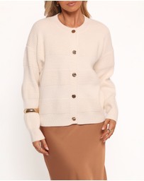 Petal & Pup - Verago Textured Stripe Cardigan - Cream
