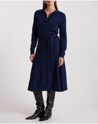 David Lawrence - Indira Merino Knit Polo Dress