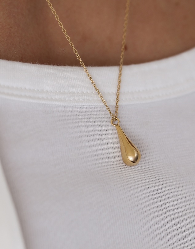 Elli Jewelry - Teardrop Pendant Necklace in Gold-Plated 925 Silver
