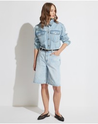 Decjuba - Cleo Longline Denim Shorts
