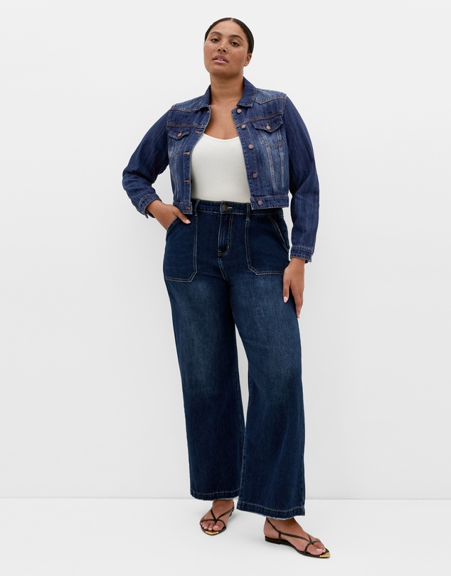 City Chic - Plus size Clara Denim Jacket - mid wash