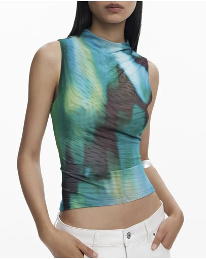 Desigual - Gradient tulle T-shirt