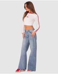 EDIKTED - Low Rise Wide Leg Jeans