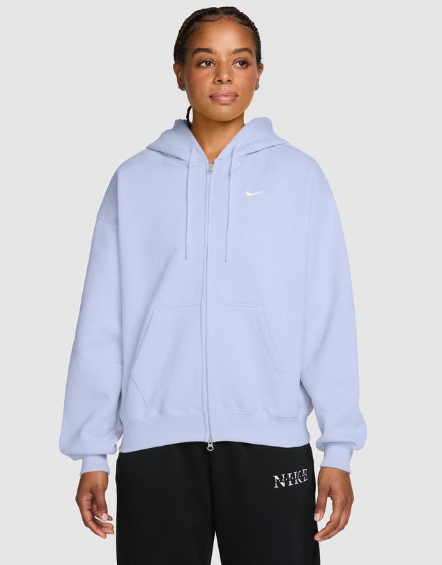 Nike - Studio Fleece Medium Weight Oversized Full-Zip Cropped Hoodie