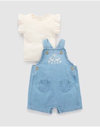 Purebaby - Denim Overall Set -Kids-Babies