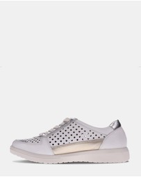 Mia Vita - Baxley Zip Casual Sneaker - White/Silver