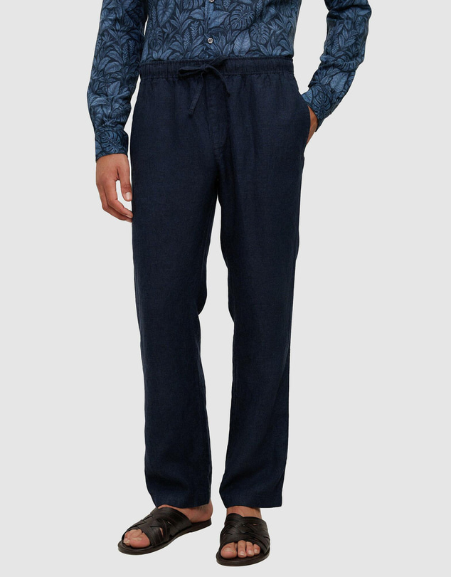 Trenery - Yarn Dyed Linen Relaxed Drawcord Pant