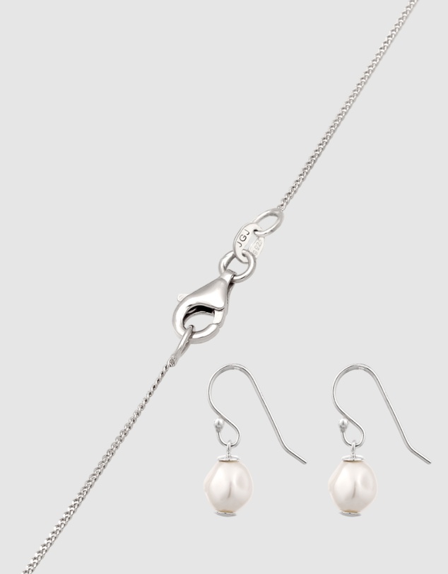 Elli Jewelry - Jewelry Set Women Elegant Synthetic Pearl 925 Sterling Silver
