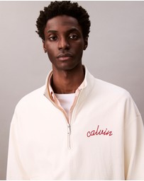 Calvin Klein Jeans - Embroidered Logo French Terry Quarter Zip Sweatshirt