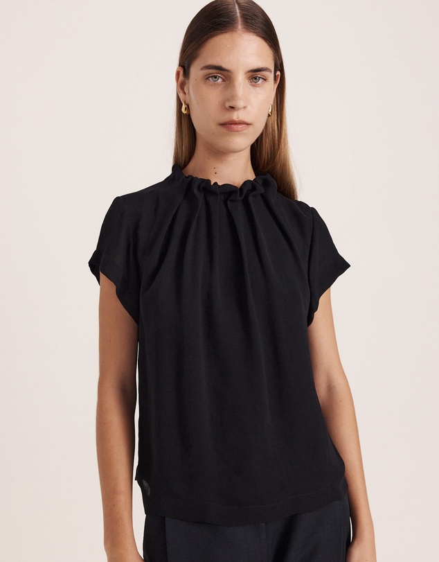 SABA - Willa High Neck Short Sleeve Top