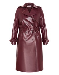 City Chic - Tori Faux Leather Trench