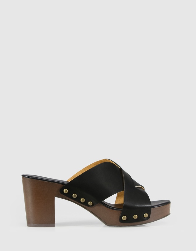 Belle & Bloom - Midtown Clog Mule - Black/Chocolate