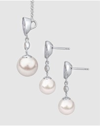 Elli Jewelry - Jewelry Set with Pearls Zirconia 925 Sterling Silver