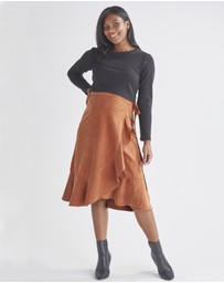 Angel Maternity - Celia Maternity Long Sleeve Cotton Crop Tee - Black