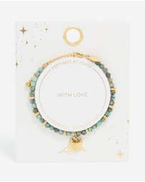 Lovisa - Waterproof Gold Plated Stainless Steel Aqua Semi Precious Stone Chunky Heart Bracelet
