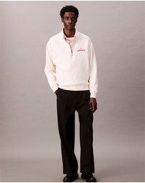 Calvin Klein Jeans - Embroidered Logo French Terry Quarter Zip Sweatshirt