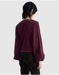 & Other Stories - Smocked Balloon-Sleeve Top