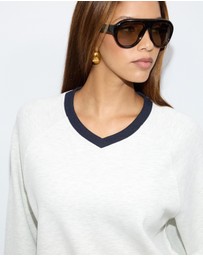 Dazie - Montana V-Neck Sweat Top