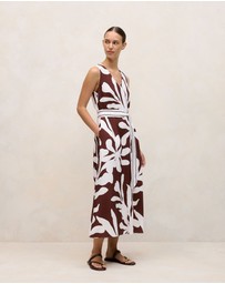 Trenery - Wakame Belted Tank Dress in Espresso