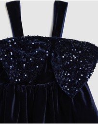 Bardot Junior - Kirrily Velour Bow Dress - Kids-Teens