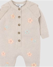 Bebe by Minihaha - Fern Hand Embroidered Organic Knit Romper - Babies